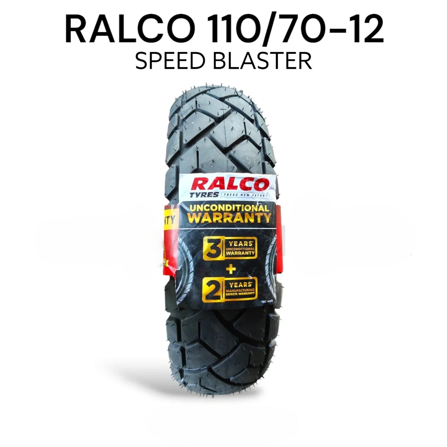 Ralco tyre with 'Speed Blaster' branding on a white background