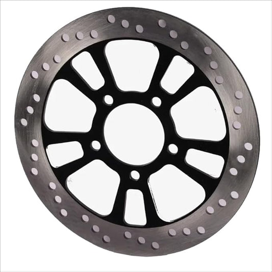 Metallic disc with a central hole on a white background