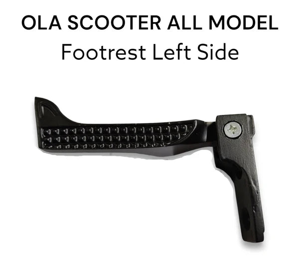 Black scooter footrest on a white background with text indicating model compatibility.