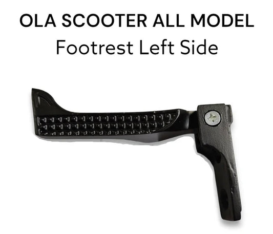 Black scooter footrest on a white background with text indicating model compatibility.