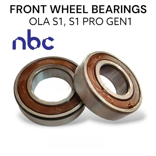 Two front wheel bearings with 'nbc' logo and text on a white background