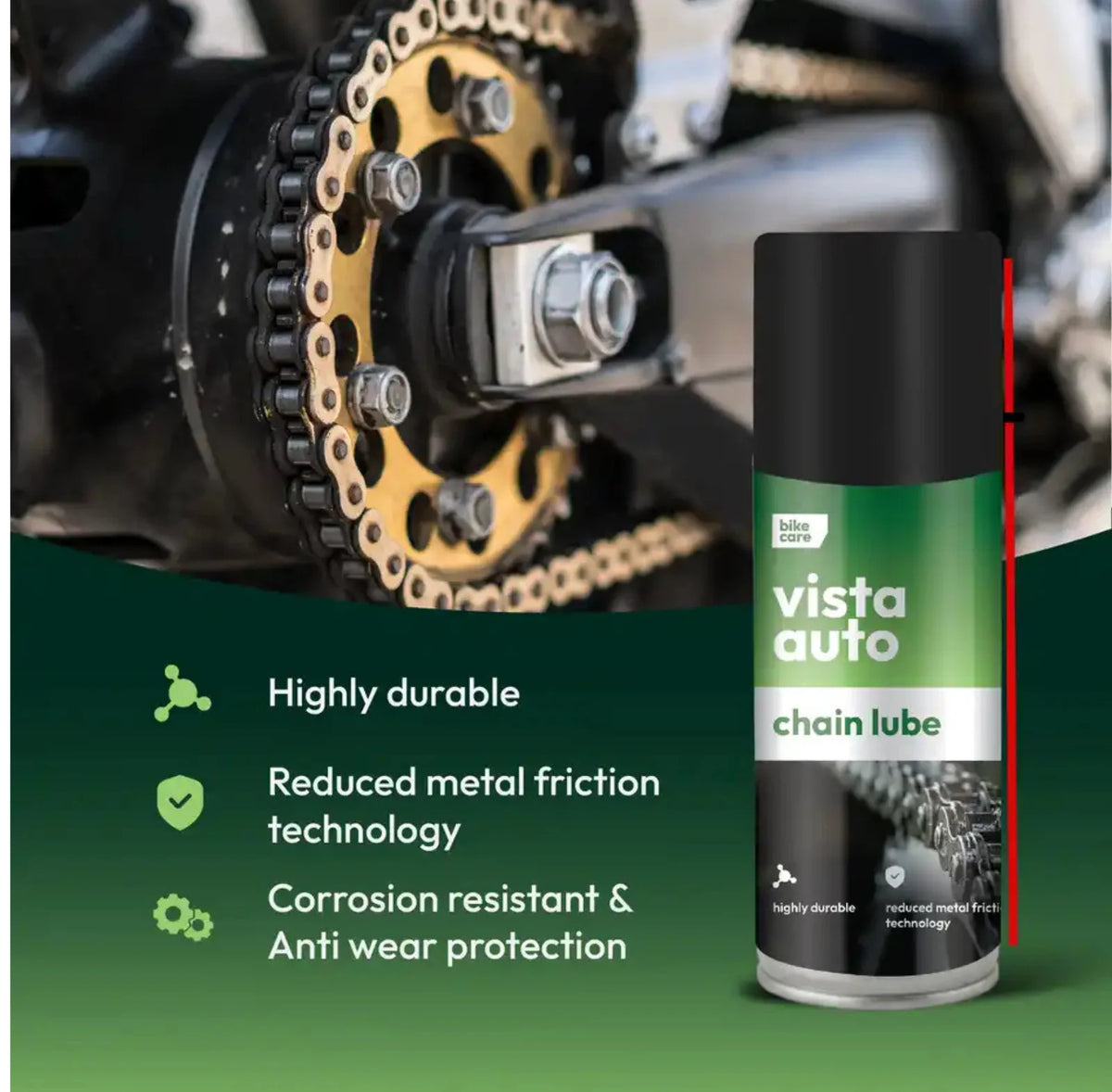 Vista Auto Care Chain Lube Spray 110ml for Bike & Motorcycles