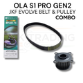 OLA S1 Pro Gen2 JKF Evolve belt and pulley combo with packaging on a white background