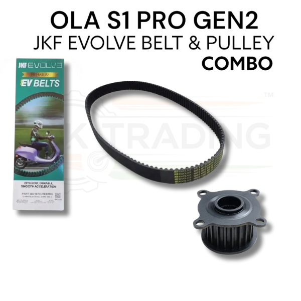 OLA S1 Pro Gen2 JKF Evolve belt and pulley combo with packaging on a white background