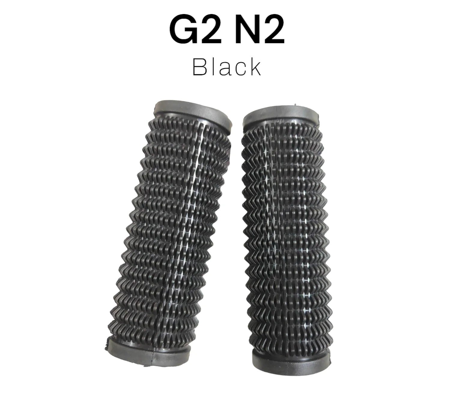 Two black hair dryer filters labeled G2 N2 on a white background