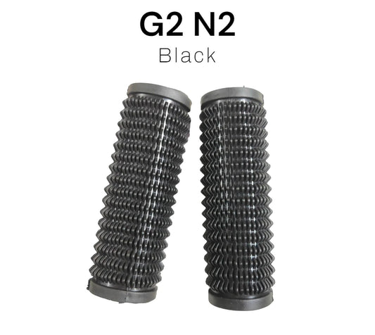 Two black hair dryer filters labeled G2 N2 on a white background