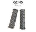 Pair of black spiked grips labeled G2 N5 on a white background