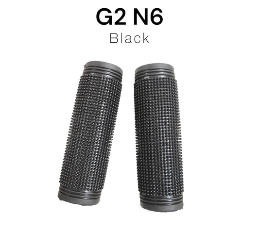 Black textured grips with 'G2 N6' text on a white background