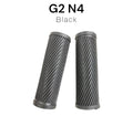 Two cylindrical filters labeled G2 N4 Black on a white background