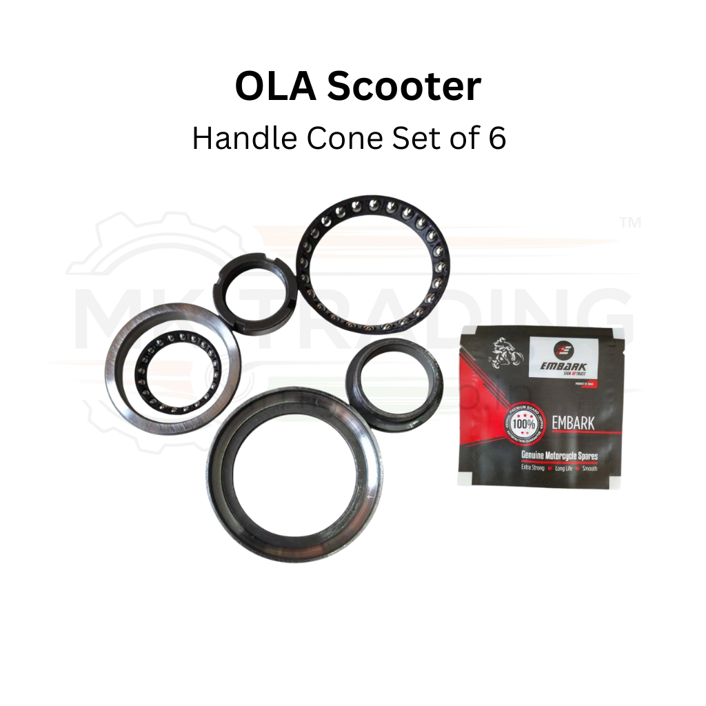 Set of OLA Scooter handle cone components with a branded packaging on a white background