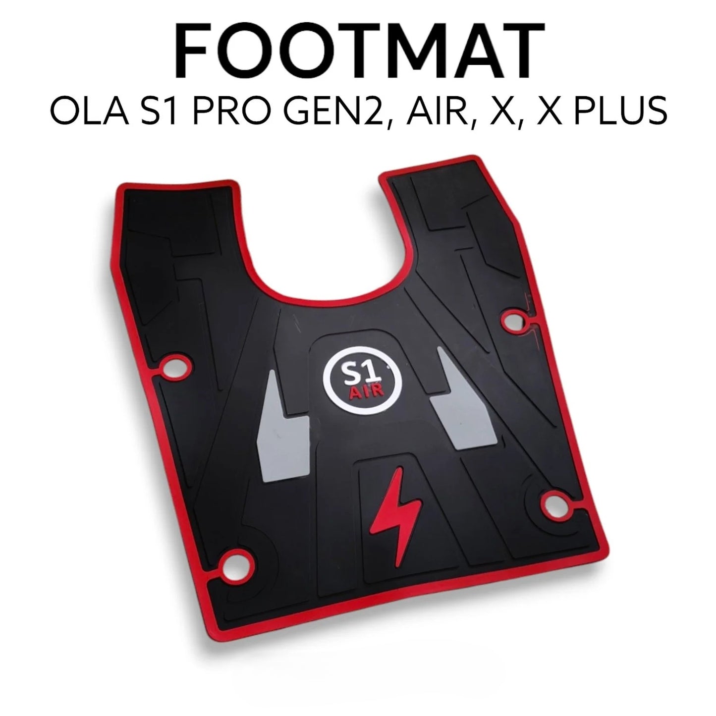 Black and red foot mat with S1 logo on a white background