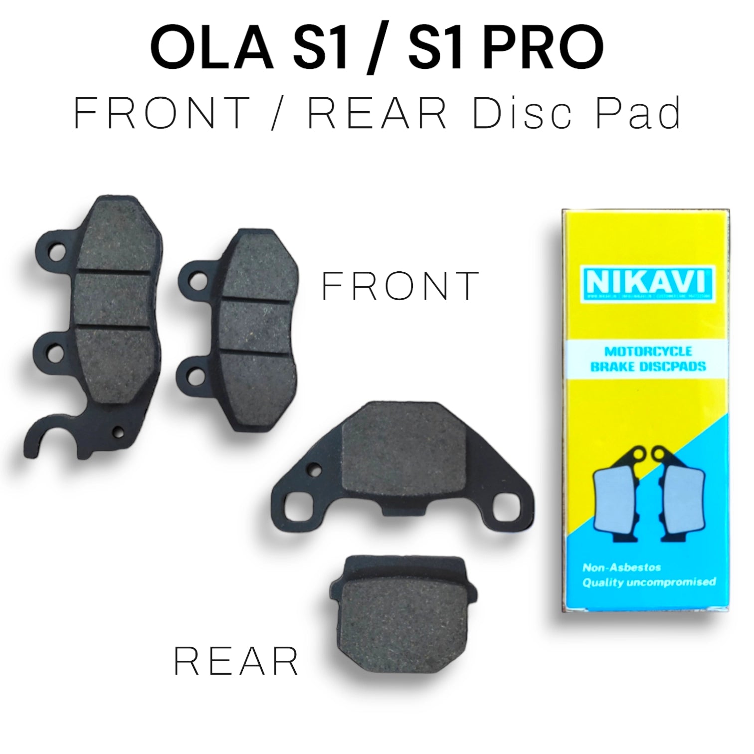 OLA S1 / S1 PRO Gen1 / S1 PRO GEN2 Front & Rear Brake Pads Combo NIKAVI