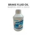Bottle of Gabriel brake fluid on a white background