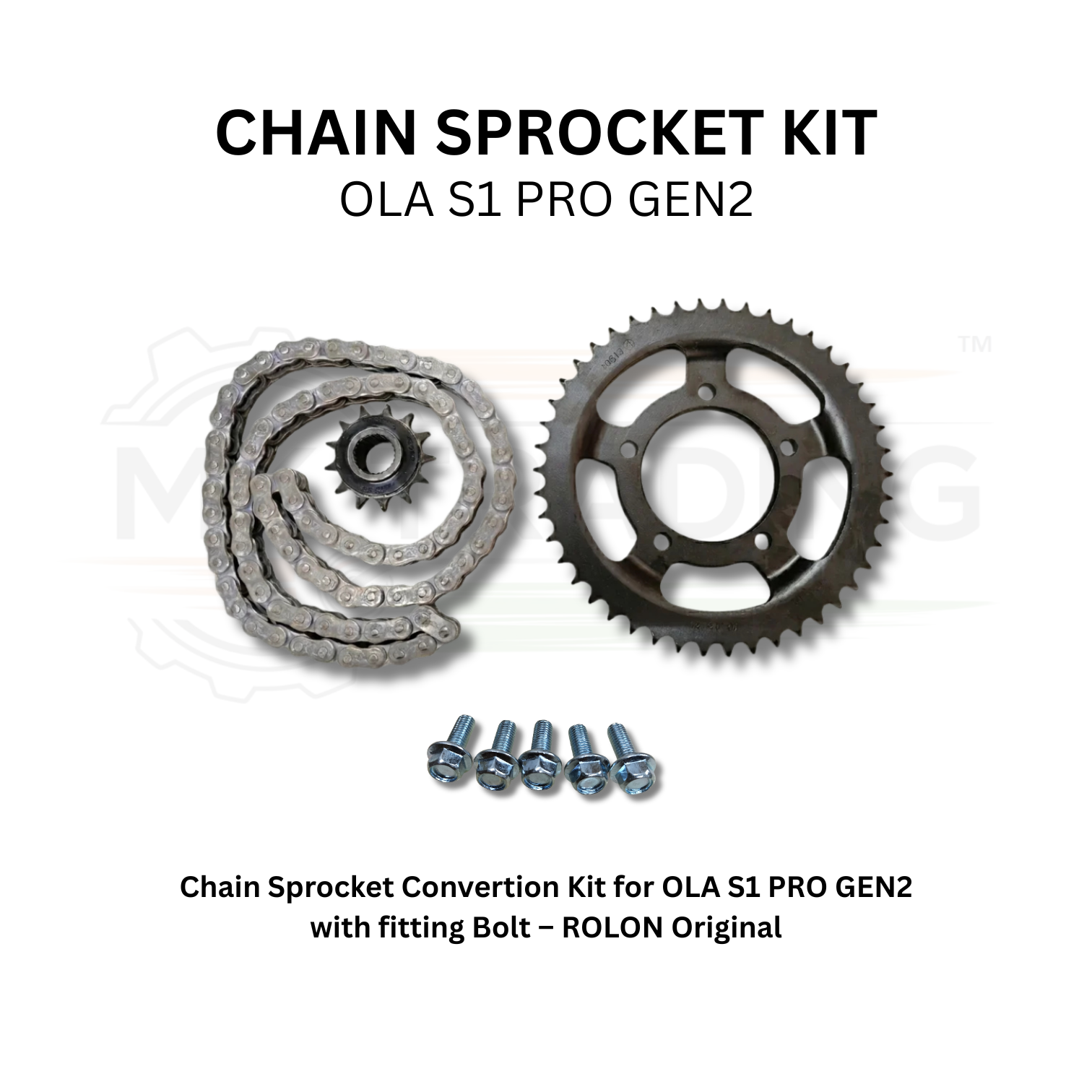 Chain Sprocket Convertion Kit for OLA S1 PRO GEN2 with fitting Bolt – ROLON Original