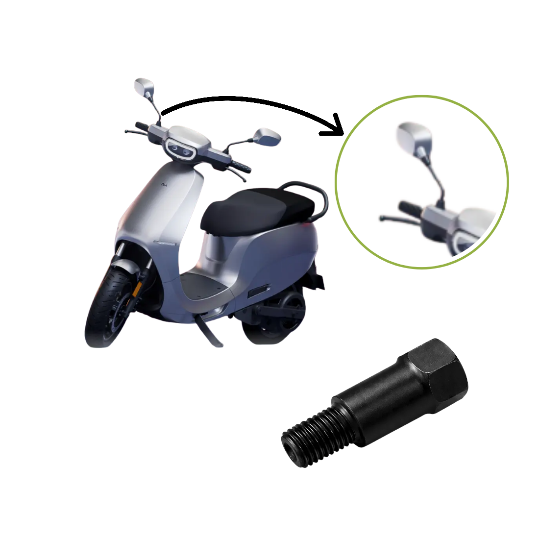 Rear View Mirror NUT Right Side OLA S1, S1 PRO GEN1, GEN2, AIR
